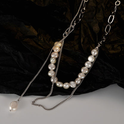 Lange Kette Barocke Perlen Quaste Halskette N1031