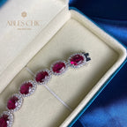 Rubin-Blumenarmband B0606