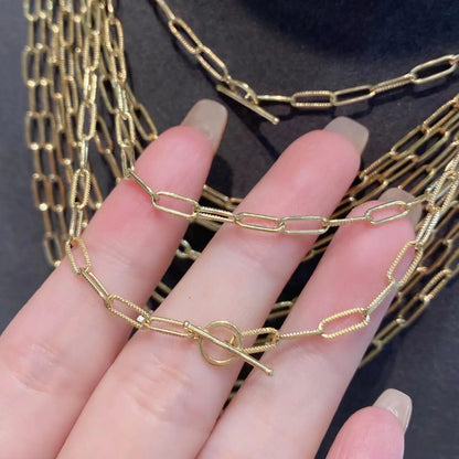 Halskette mit geriffelter Kette und T-Steg
