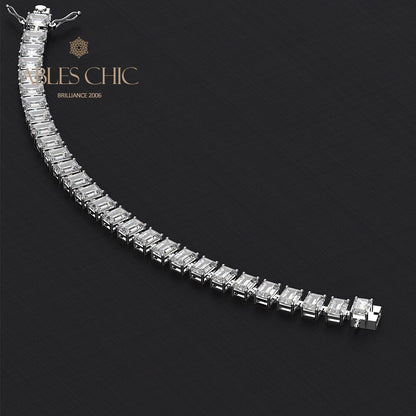Smaragdschliff Iced Out Brautarmband B0452