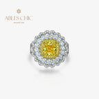 Citrin Halo Daisy Ring R1531