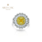 Citrin Halo Daisy Ring R1531
