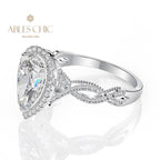 7 Karat Halo-Verlobungsring R0936