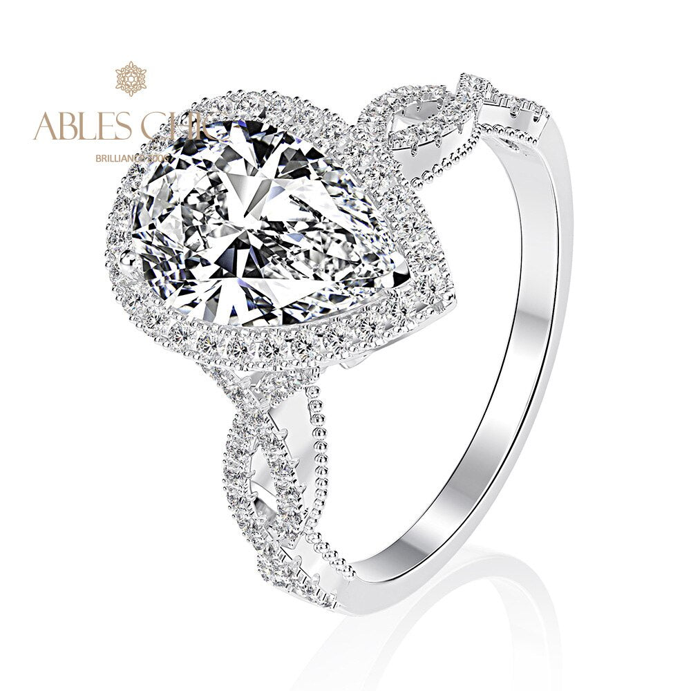 7 Karat Halo-Verlobungsring R0936