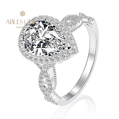 7 Karat Halo-Verlobungsring R0936