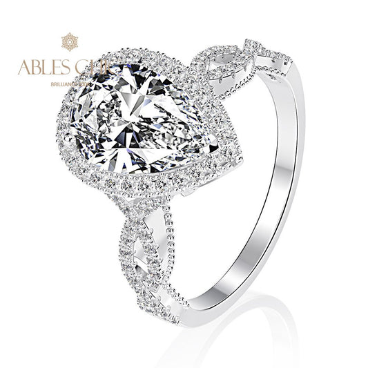 7 Karat Halo-Verlobungsring R0936