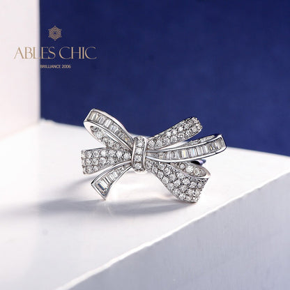 Diamanten Schleife Knoten Cocktail Ring R1090