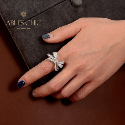Diamanten Schleife Knoten Cocktail Ring R1090