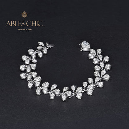 Blume Iced Out Hochzeitsarmband B0553