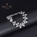 Blume Iced Out Hochzeitsarmband B0553