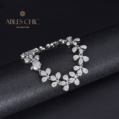 Blume Iced Out Hochzeitsarmband B0553
