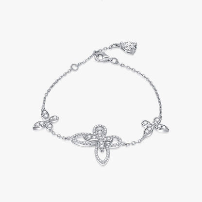 Pavé-Armband mit Schmetterlings-Eisverschluss B0486