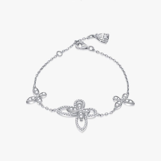 Pavé-Armband mit Schmetterlings-Eisverschluss B0486