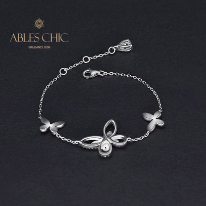 Pavé-Armband mit Schmetterlings-Eisverschluss B0486