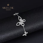 Pavé-Armband mit Schmetterlings-Eisverschluss B0486