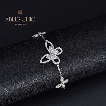 Pavé-Armband mit Schmetterlings-Eisverschluss B0486