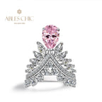 Saphir Birnenkronenring R1532