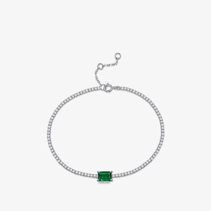 Lab Smaragd Solitär Bling Armband B0826