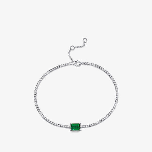 Lab Smaragd Solitär Bling Armband B0826