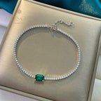 Lab Smaragd Solitär Bling Armband B0826