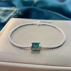 Lab Smaragd Solitär Bling Armband B0826