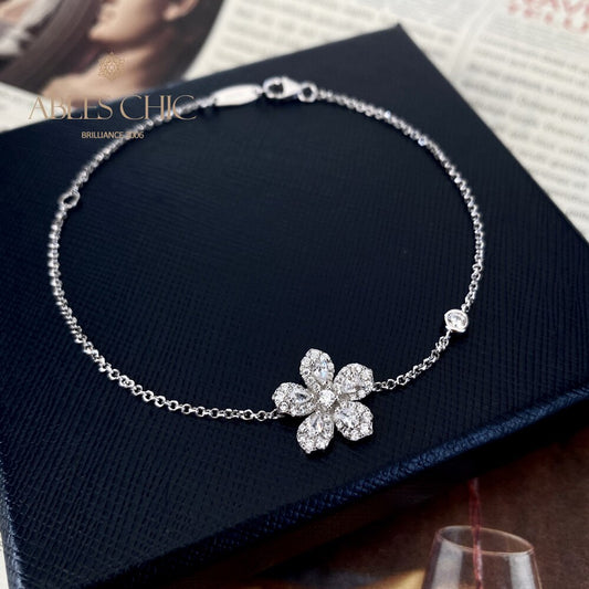 Blütenblatt Blume Hochzeit Armband B0855