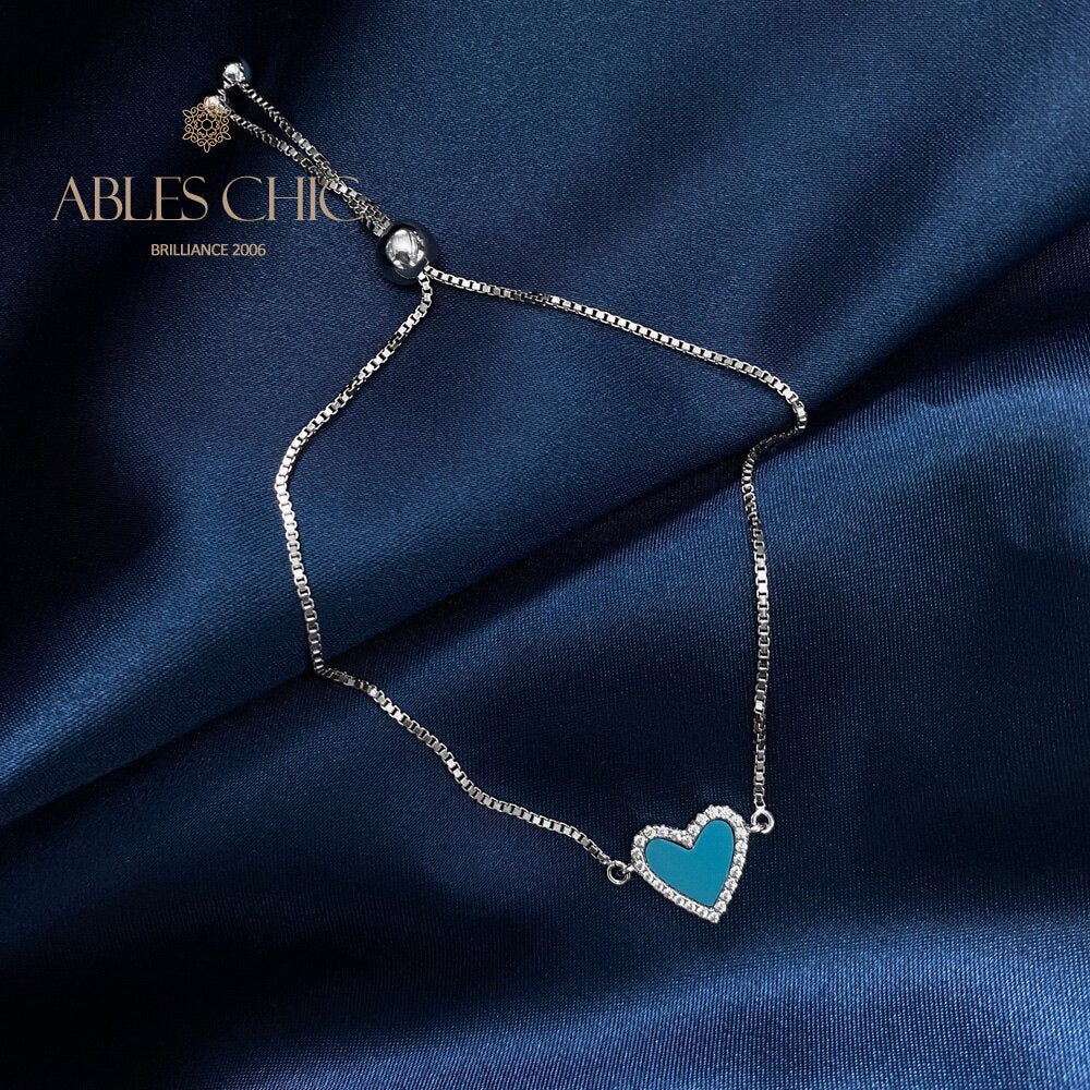 Türkises Herzarmband B0820