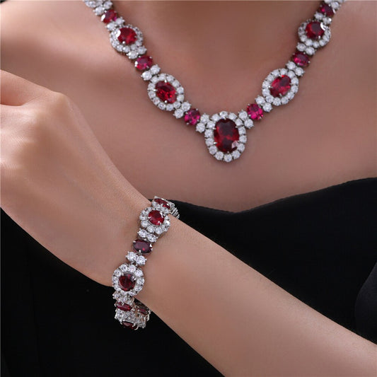 Rubin-Blumenarmband B0101