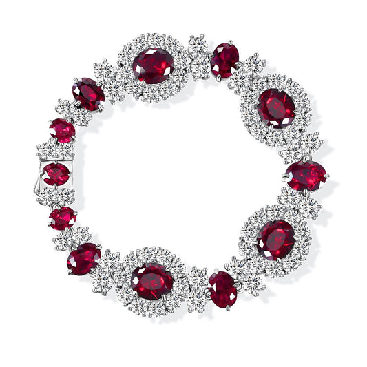 Rubin-Blumenarmband B0101