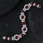Rubin-Blumenarmband B0101
