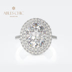 Halo-Ring mit Zirkonia-Pavé R0403