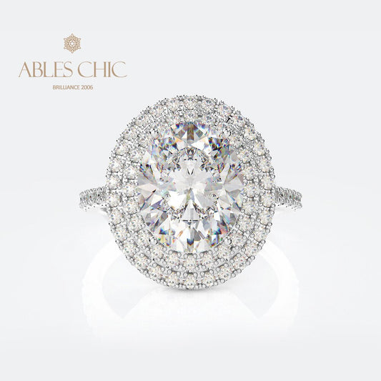 Halo-Ring mit Zirkonia-Pavé R0403