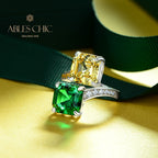 Offener Ring mit böhmischen Edelsteinen R1449