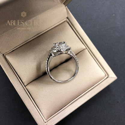 Halo-Ring mit Zirkonia-Pavé R0403
