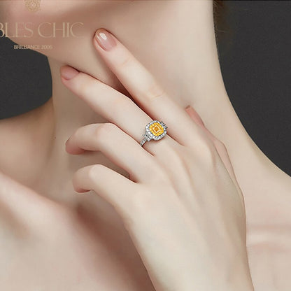 Gelber Saphir-Brautring R0442