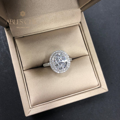 Halo-Ring mit Zirkonia-Pavé R0403