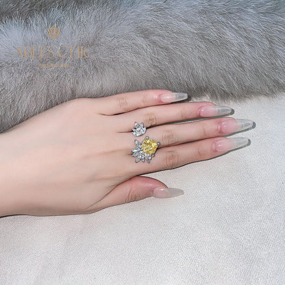 Offener Ring mit Marquise-Blume R1192