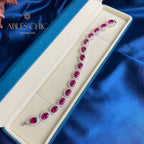 Rubin-Blumenarmband B0606
