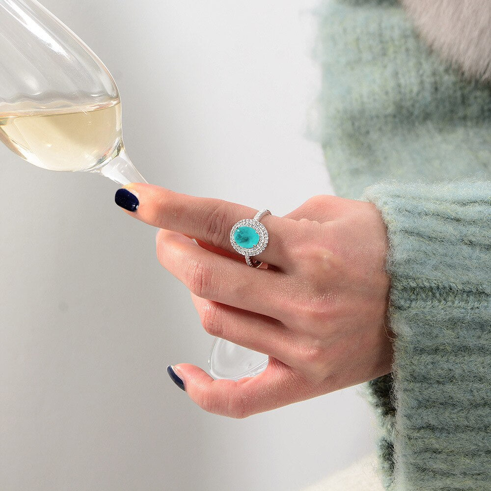 Halo-Ring mit Zirkonia-Pavé R0403