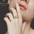 Gelber Saphir-Brautring R0442