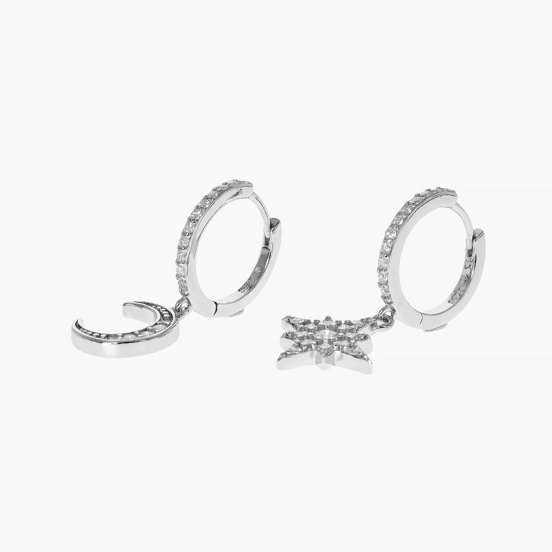 Crescent and Starburst Earrings