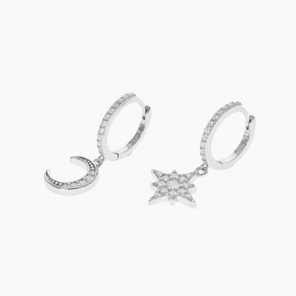 Crescent and Starburst Earrings
