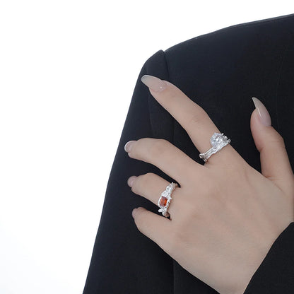 Klobiger Ring mit Alien-Textur R1246