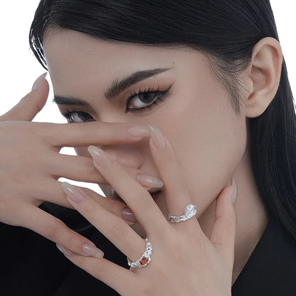 Klobiger Ring mit Alien-Textur R1246