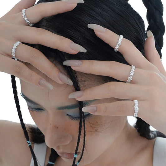 Robuster Ring mit Alien-Textur R1253