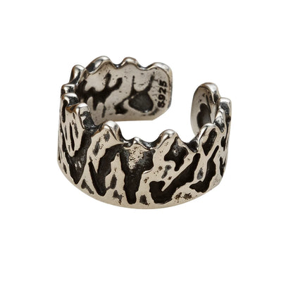 Breiter Ring mit antiker Textur R1228