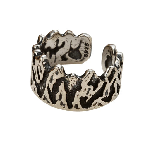 Breiter Ring mit antiker Textur R1228