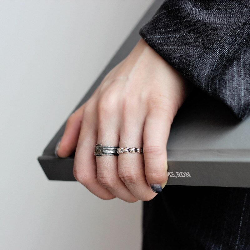 Antiker, matter Plissee-Ring R1285
