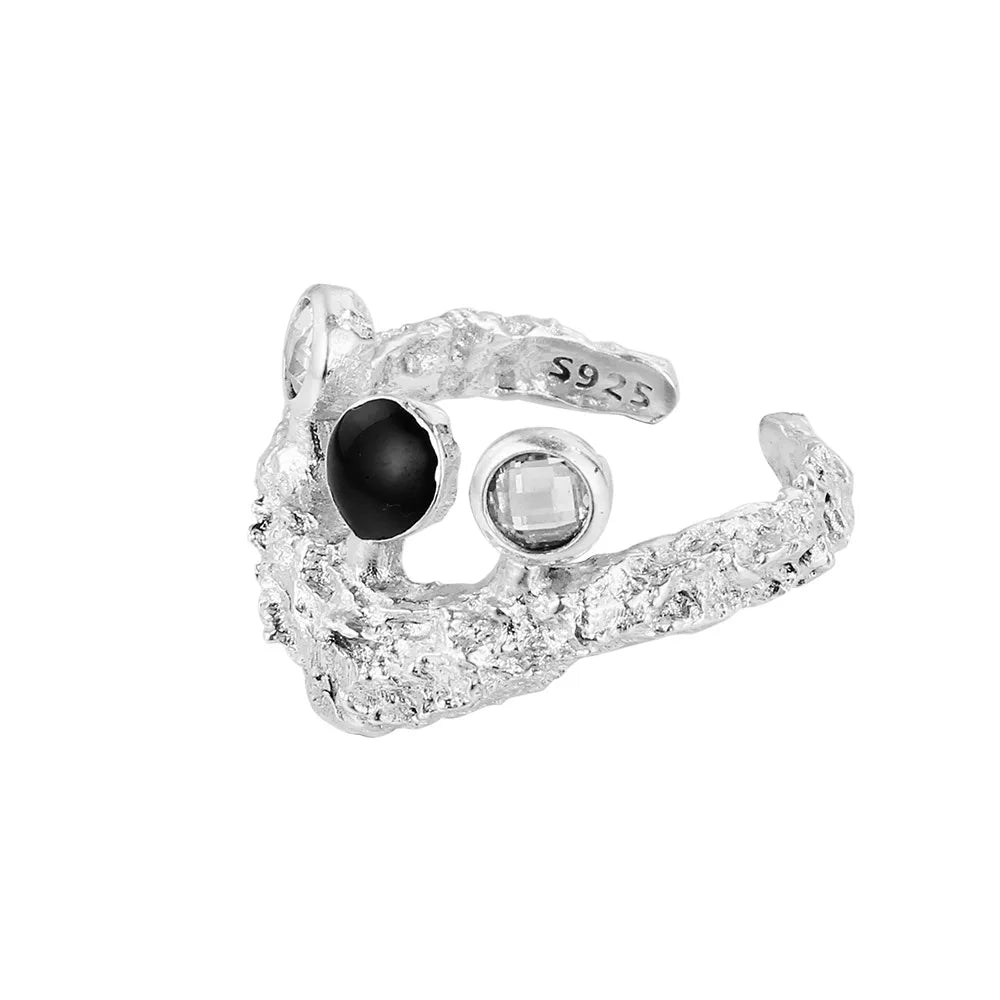 Strukturierter Kronen-Designerring R1164