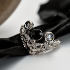 Strukturierter Kronen-Designerring R1164